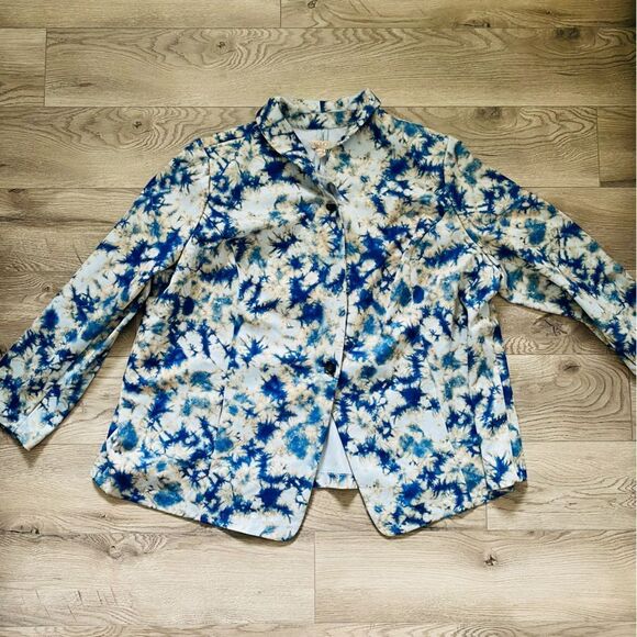 NWOT Logo by Lori Goldstein Knit Jacket Abstract Pattern Plus Size 3X - Picture 1 of 7
